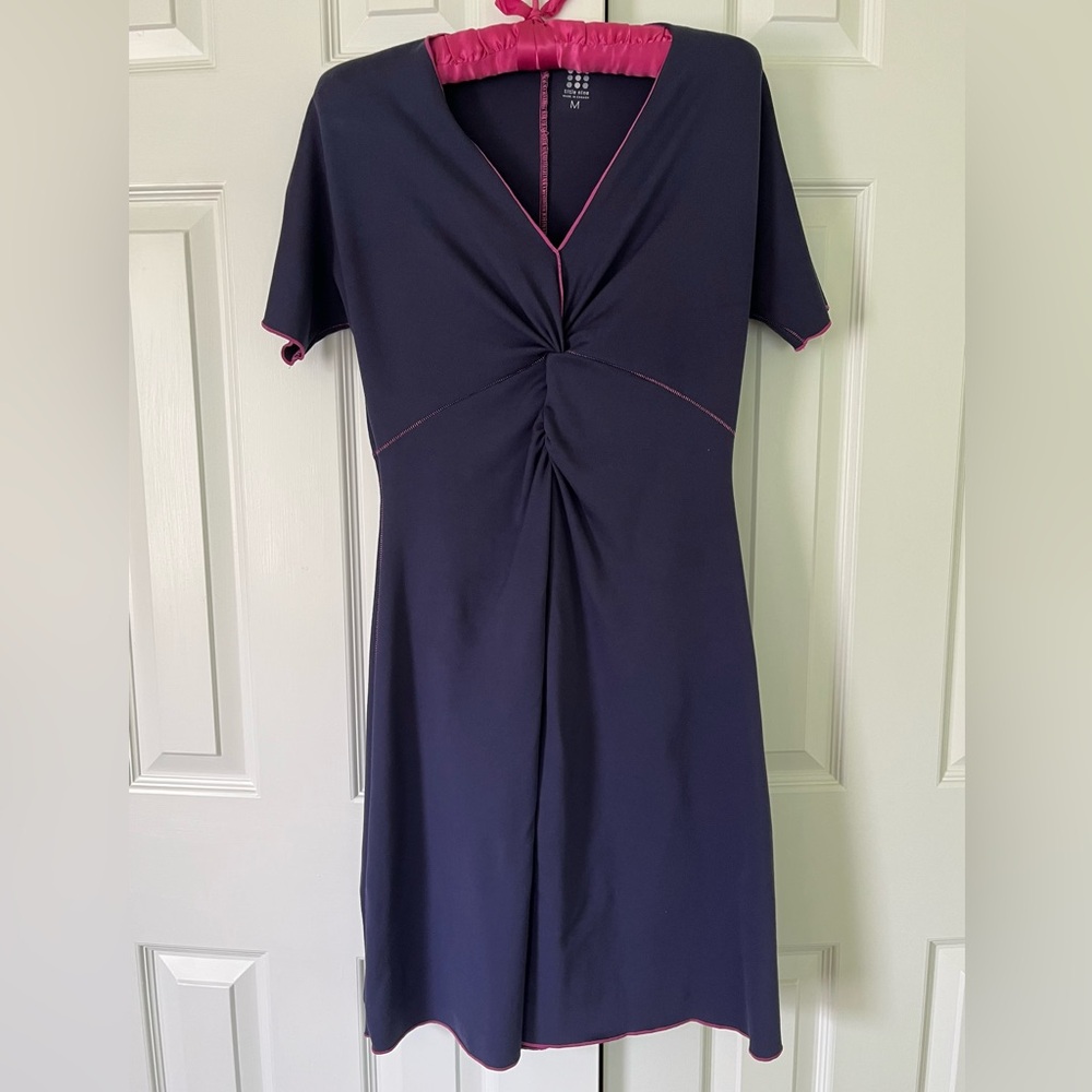 Title Nine Navy Dress with Pink Stitching